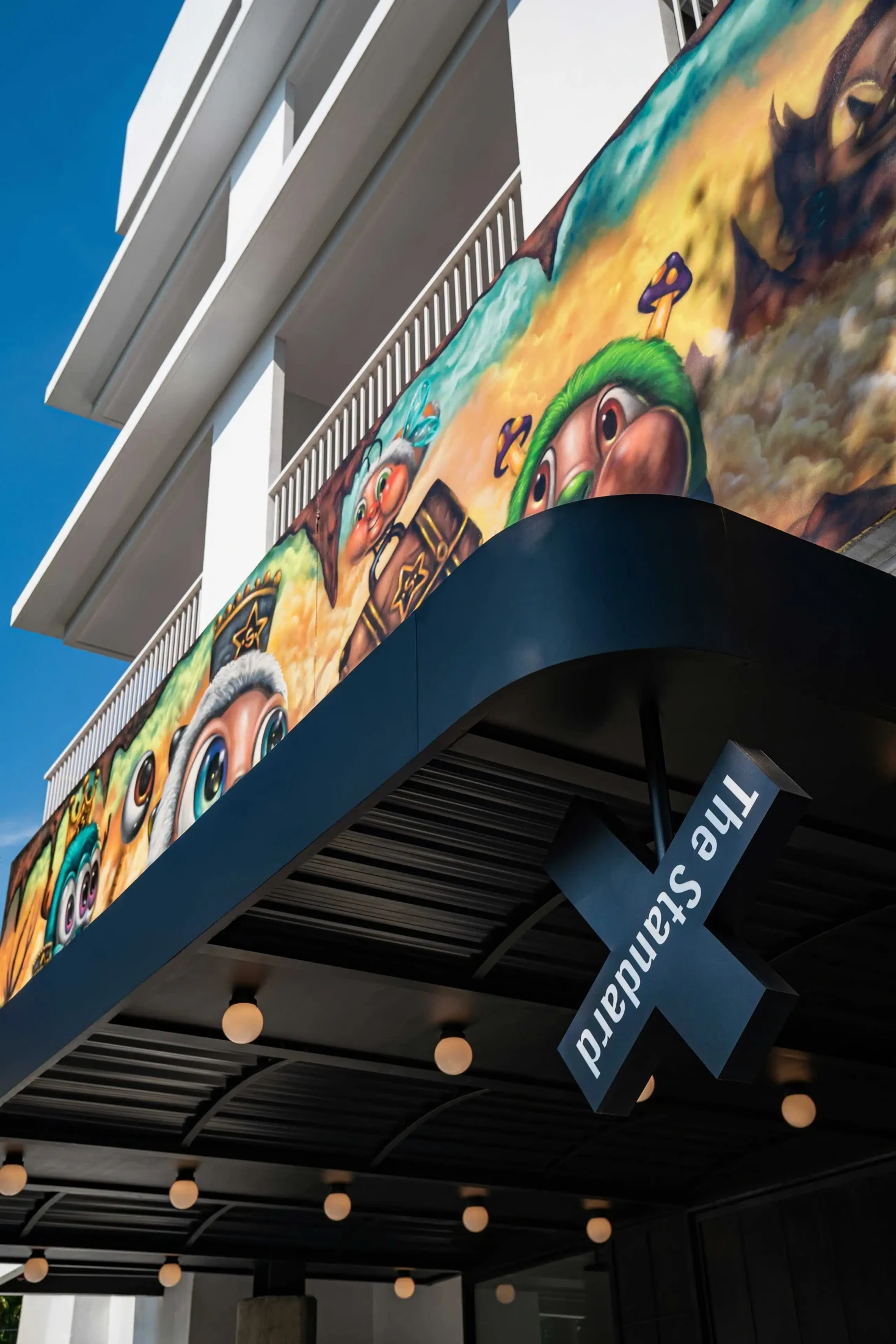 Colourful artwork on the facade