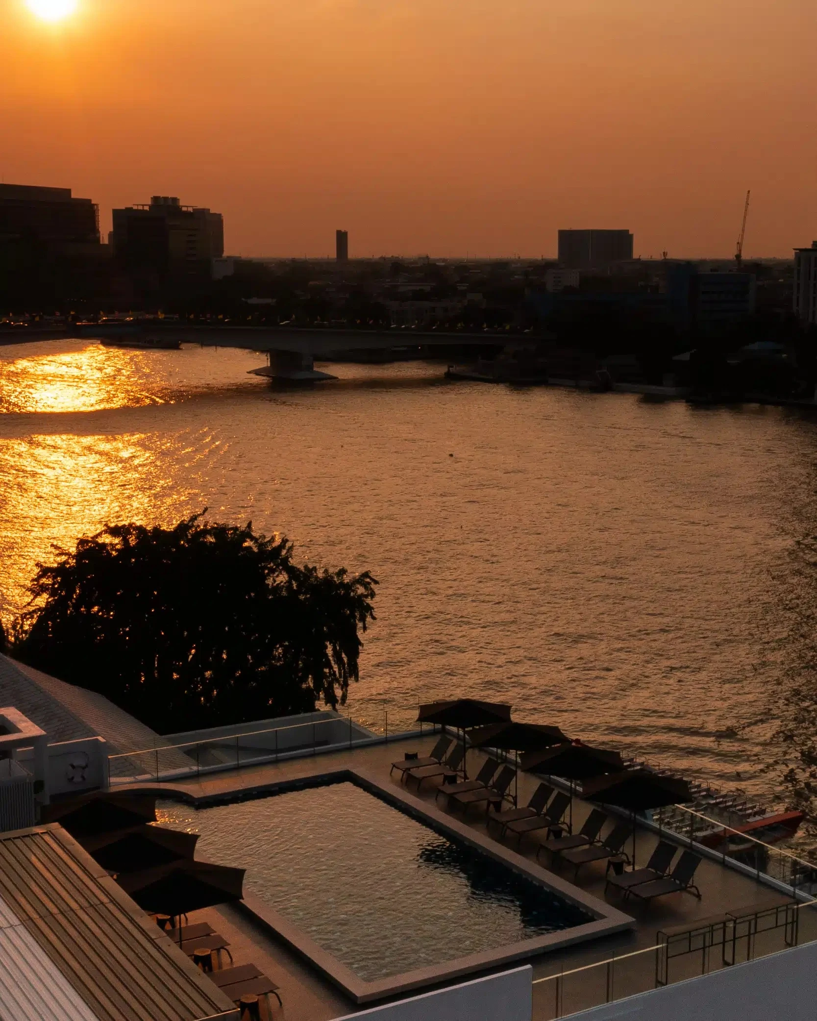 Riverside sunset