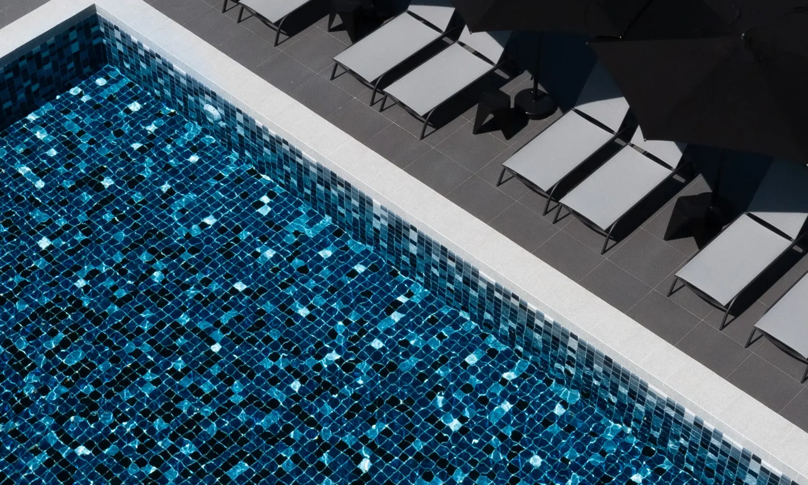 Rooftop swimming pool overlooking the river
