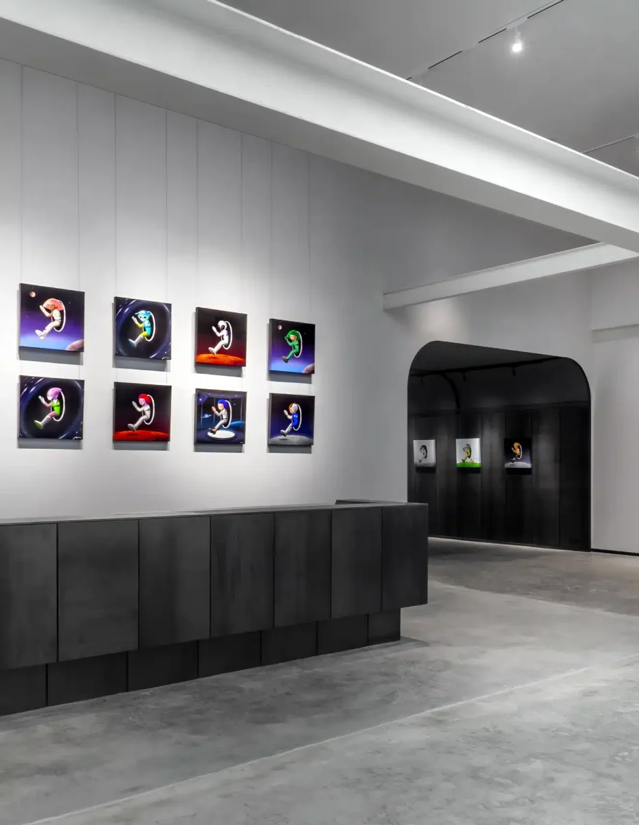 Artwork displayed in the hotel lobby
