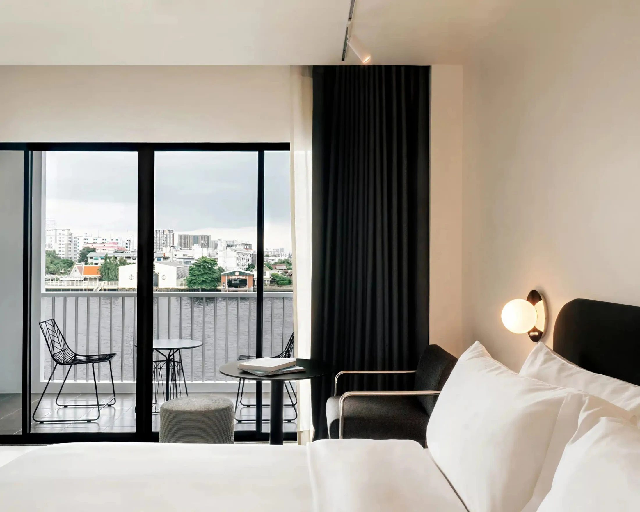Guest room overlooking the river